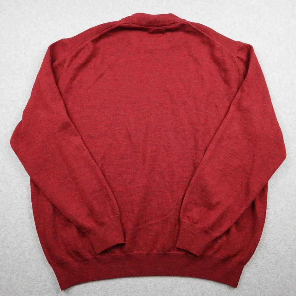 Linea Uomo Sweater Mens XL Fine Merino Wool Crewneck Red Made in Italy Knit